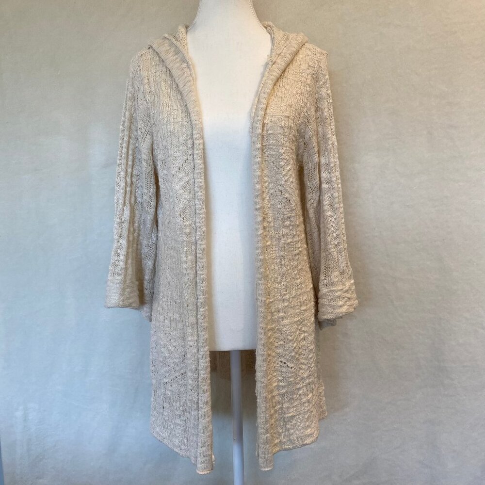 Volcom Open Cardigan Hooded Sweater Long Sleeve. Size Medium. Beachy Sand